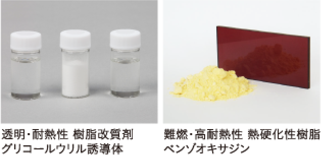 透明・耐熱性樹脂改質剤グリコールウリル誘導体 難熱・高耐熱性熱硬化性樹脂ベンゾオキサジン